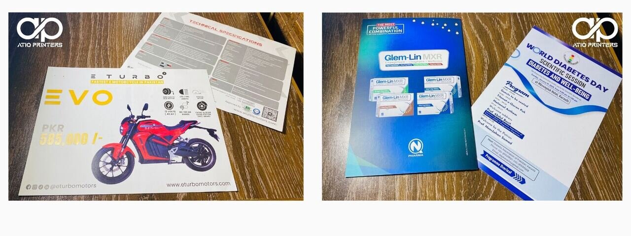 A5 double-sided flyer printing in Karachi for automotive and pharma brands